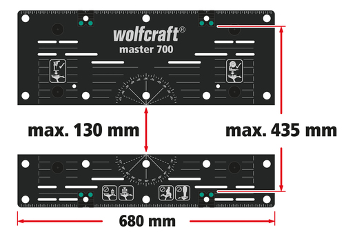 Table de serrage et de support machine Wolfcraft MASTER 700 450mm