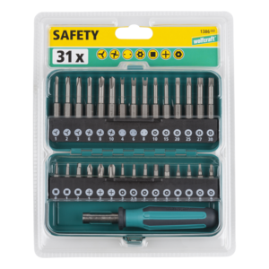 Caja de puntas Safety para tornillos de seguridad, 31 piezas