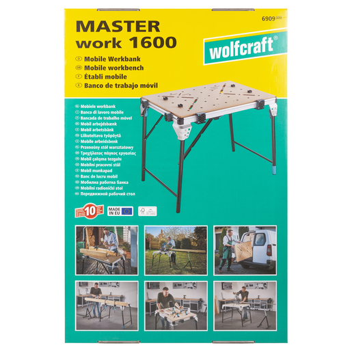 Master Work 1600 - Etabli Pliant Mobile - Table de Travail - wolfcraft  6909000